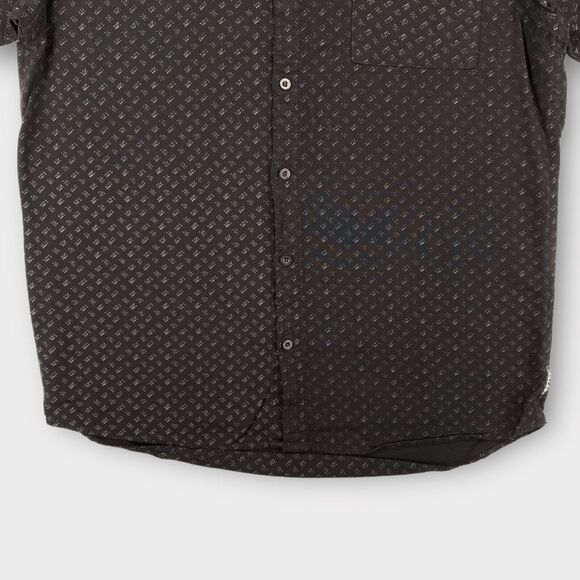$69 Rollas Shirt Mens Extra Large Pattern Print Black Button Up Short Sleeve - Picture 4 of 11